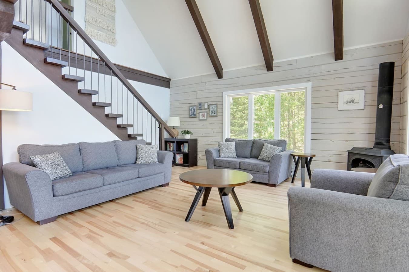 Living Room in Main Cottage. Staircase View