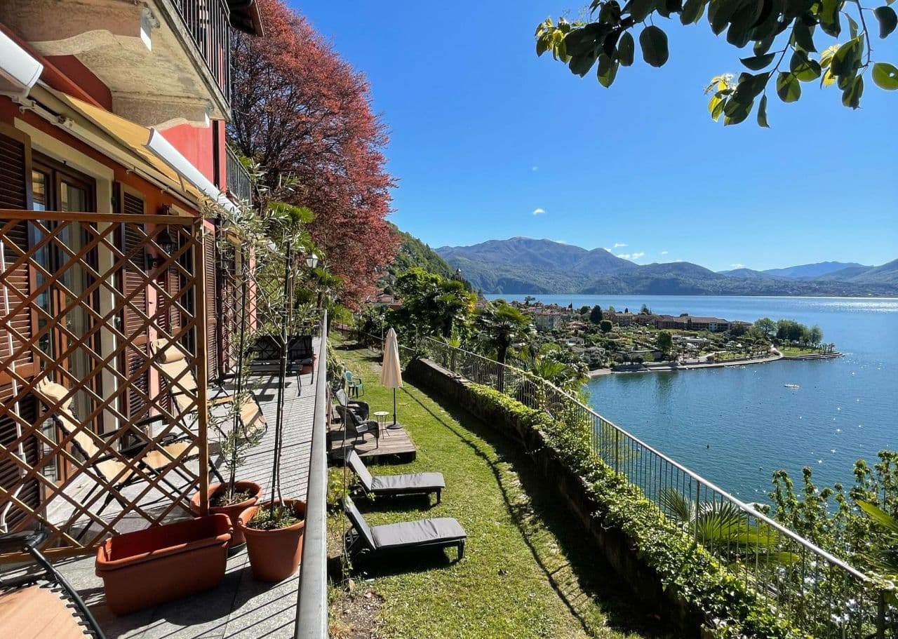 Villa Angelina Zimmer Seeblick Cannero Lago Maggiore Garten Balkon Riviera