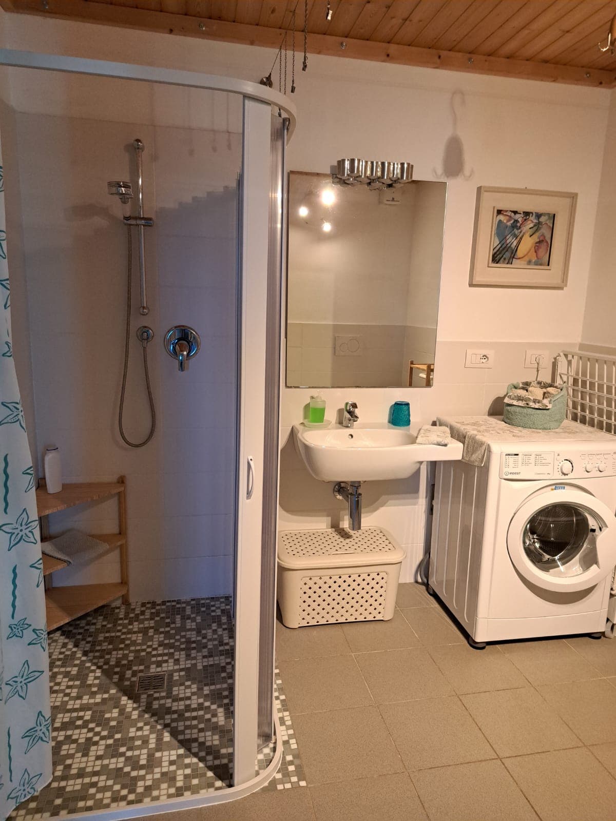 shower washing machine, laundry box, all there for your confort