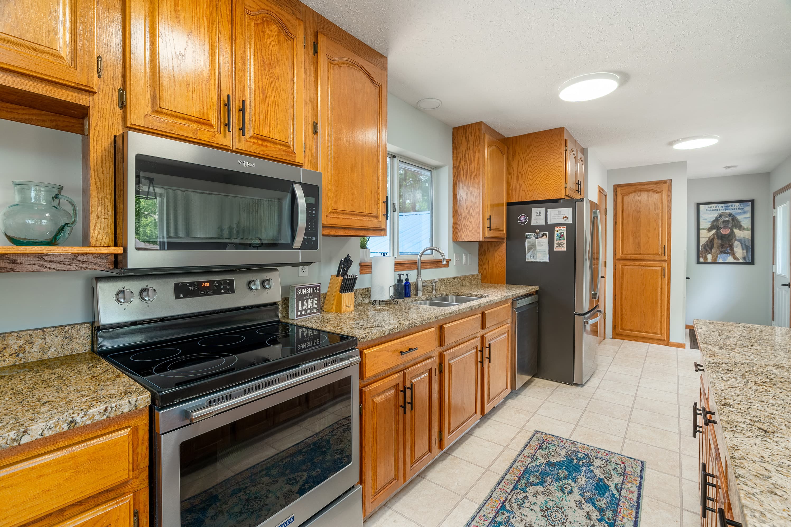 Large open kitchen with natural light