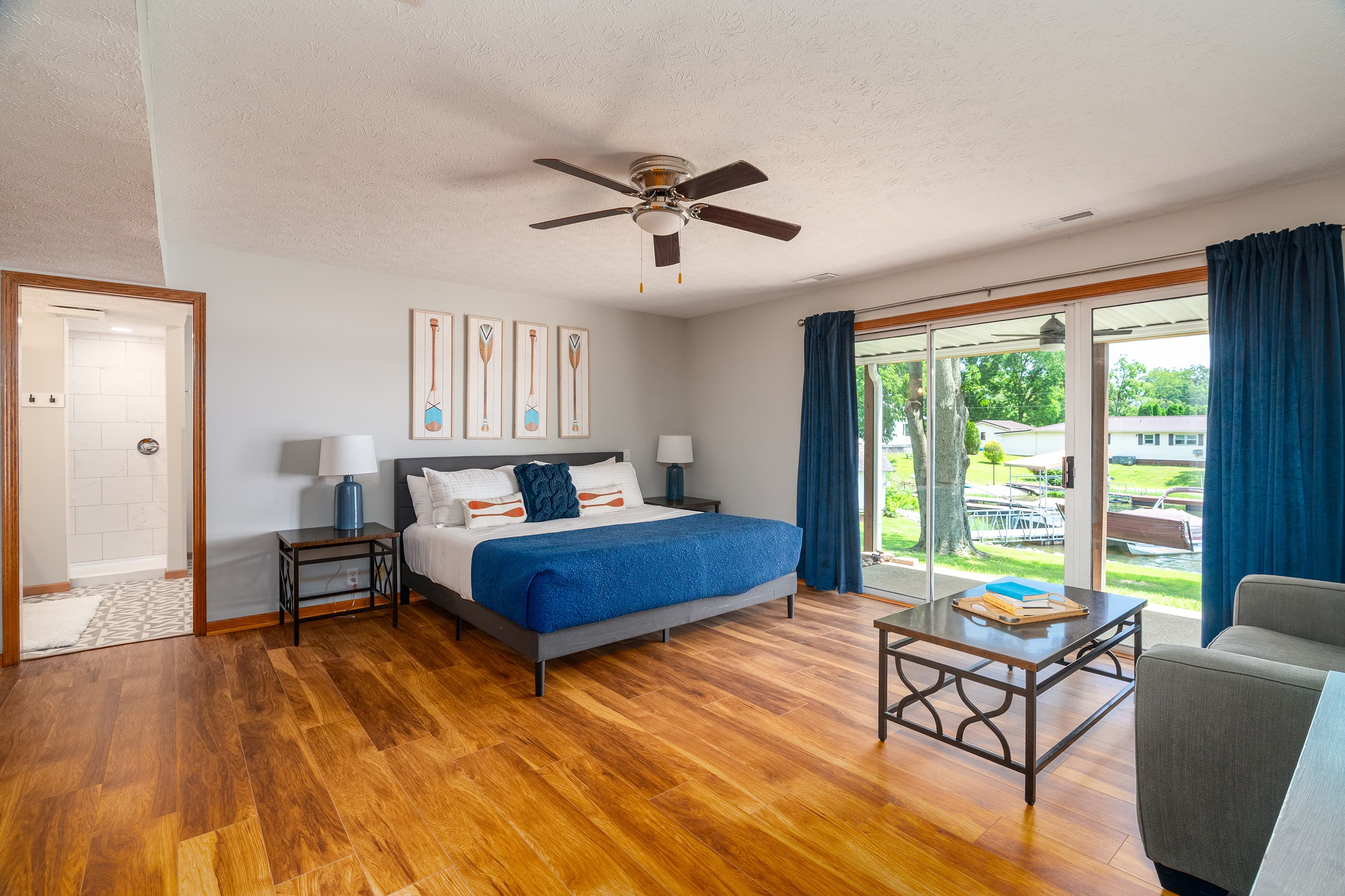 King bed in master bedroom