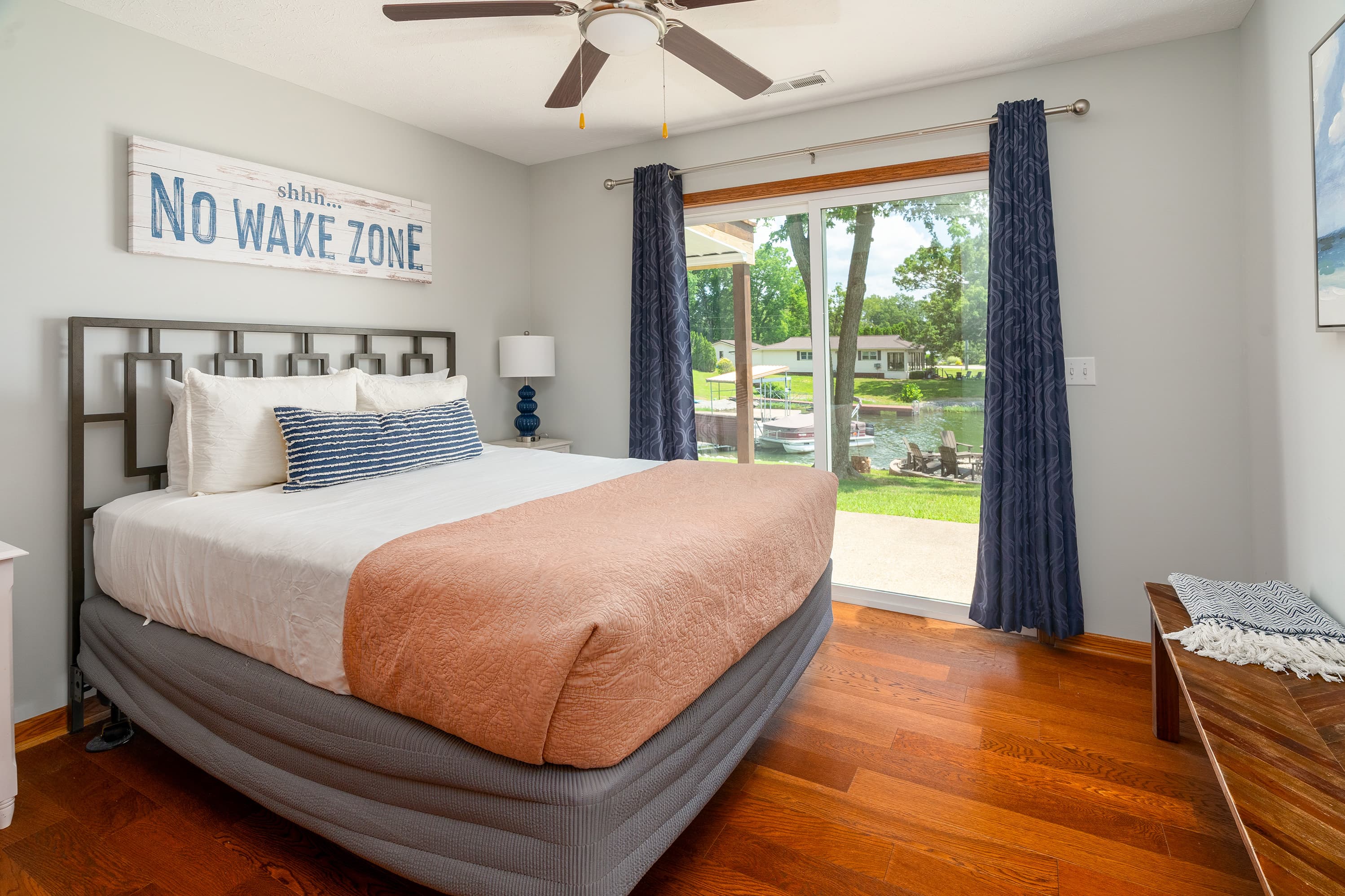 Bedroom 2 with walkout to the lake