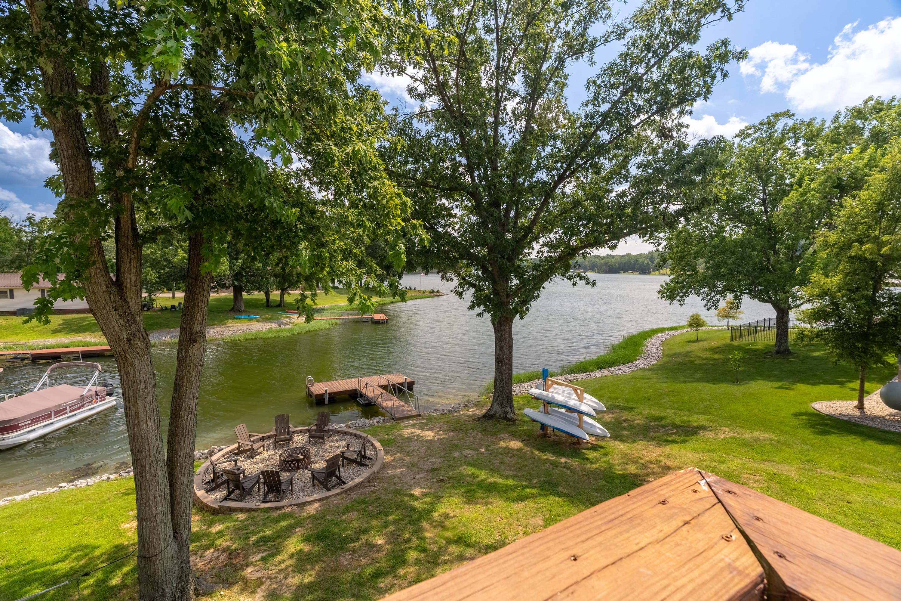 Fire Pit and kayaks for you to enjoy