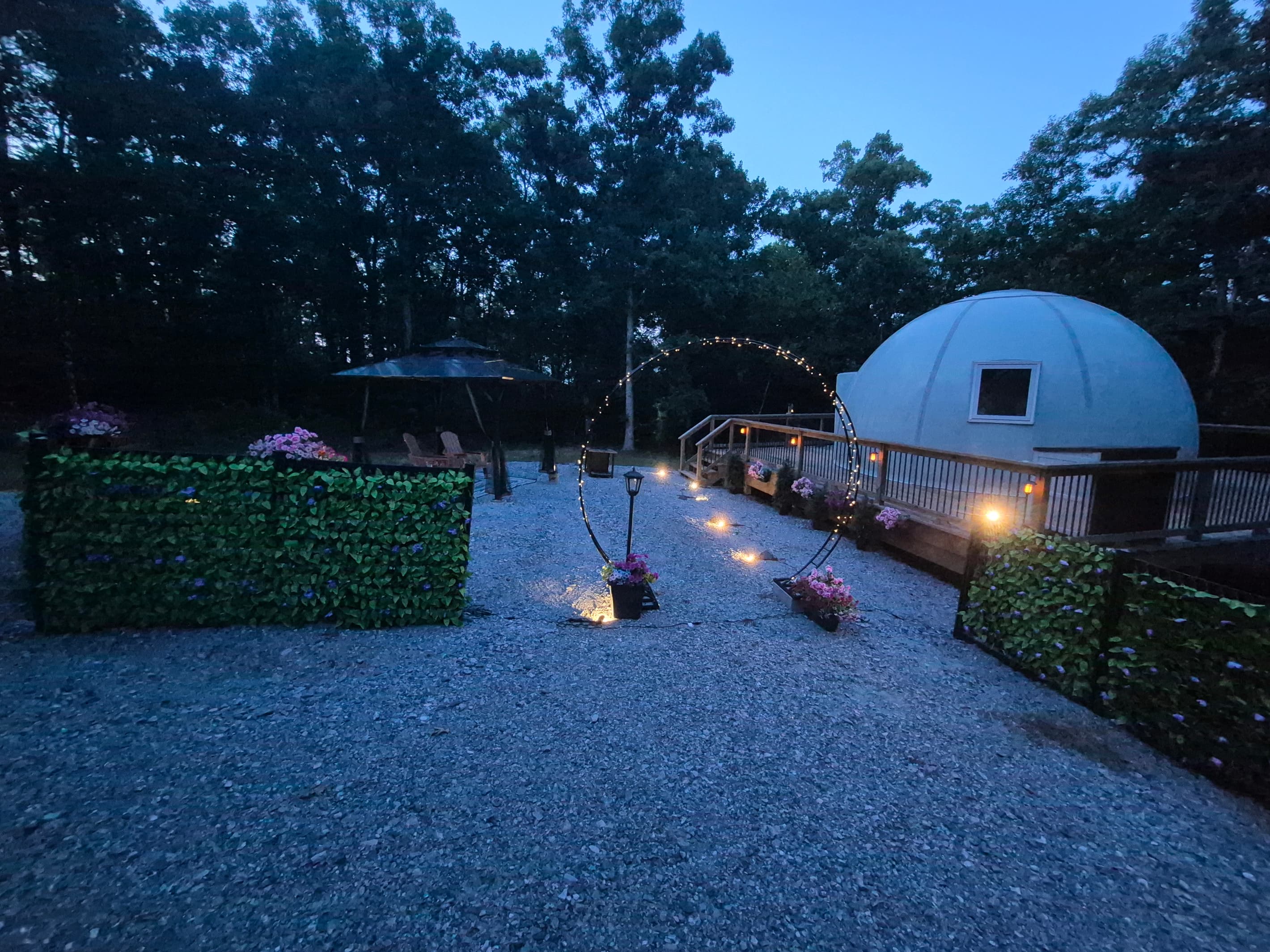 Entry and covered outdoor seating area