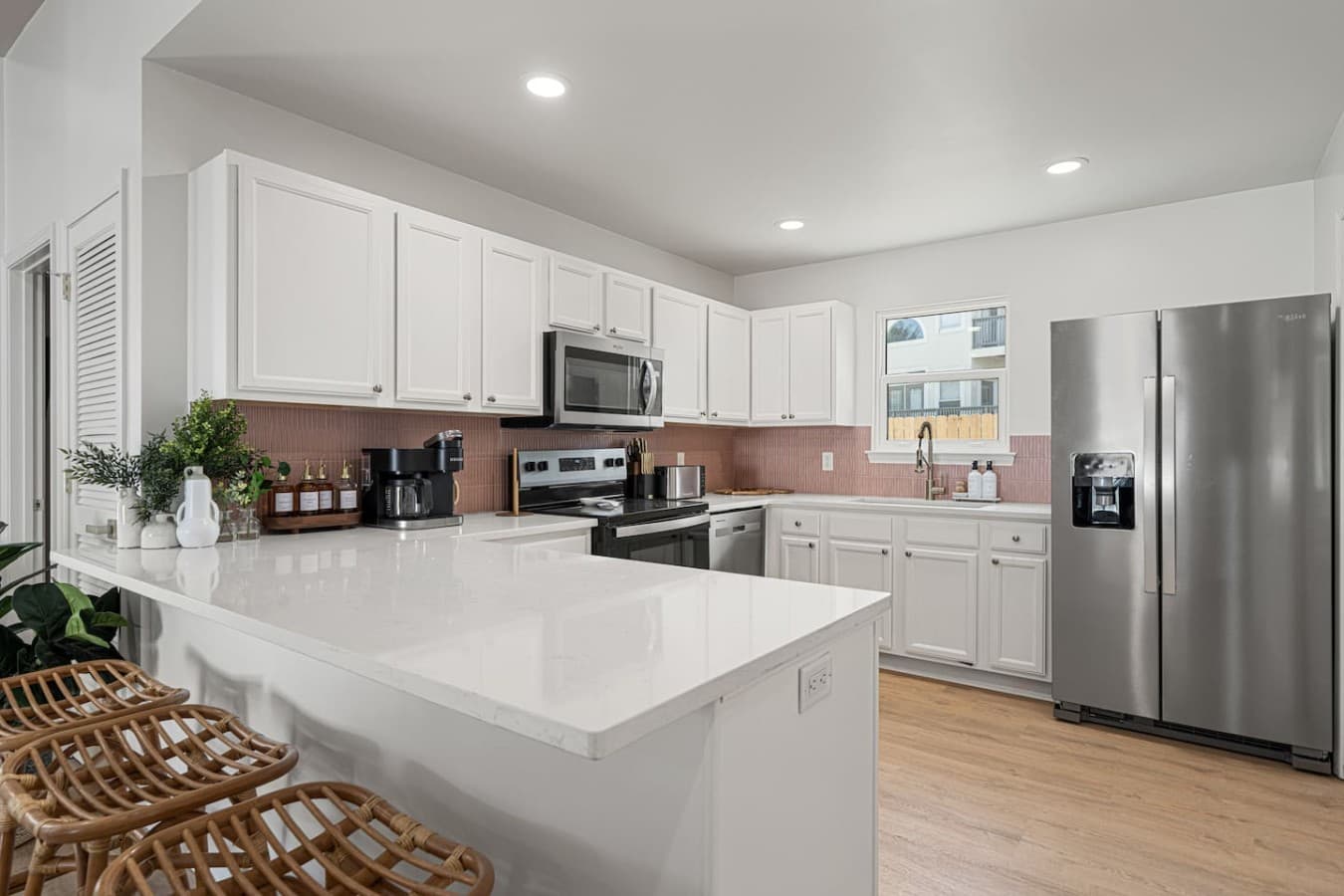 Sleek countertops and plenty of room to prep.