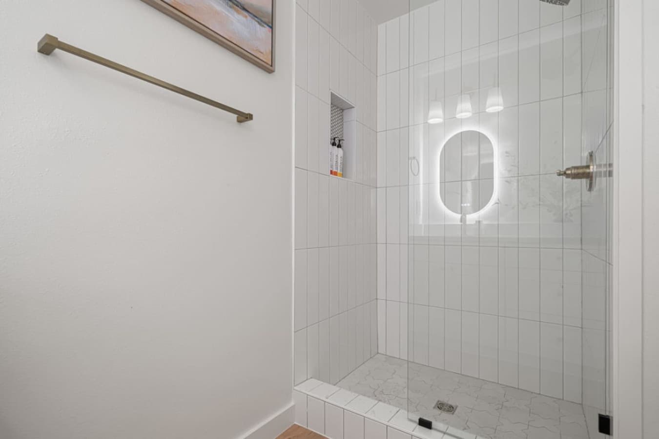 Refreshing walk-in shower to start your morning.