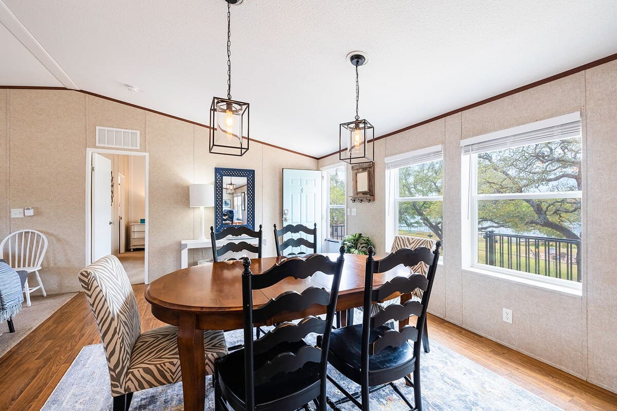Inviting dining space for shared meals, game nights, and reconnecting after lake or trail adventures.