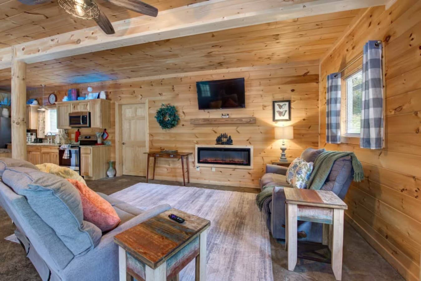 The Heart of the Home: An expansive view of our sun-drenched living room where farmhouse soul meets modern comfort.