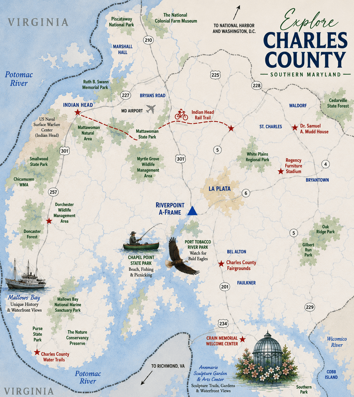 There are many parks and recreational sites in the area