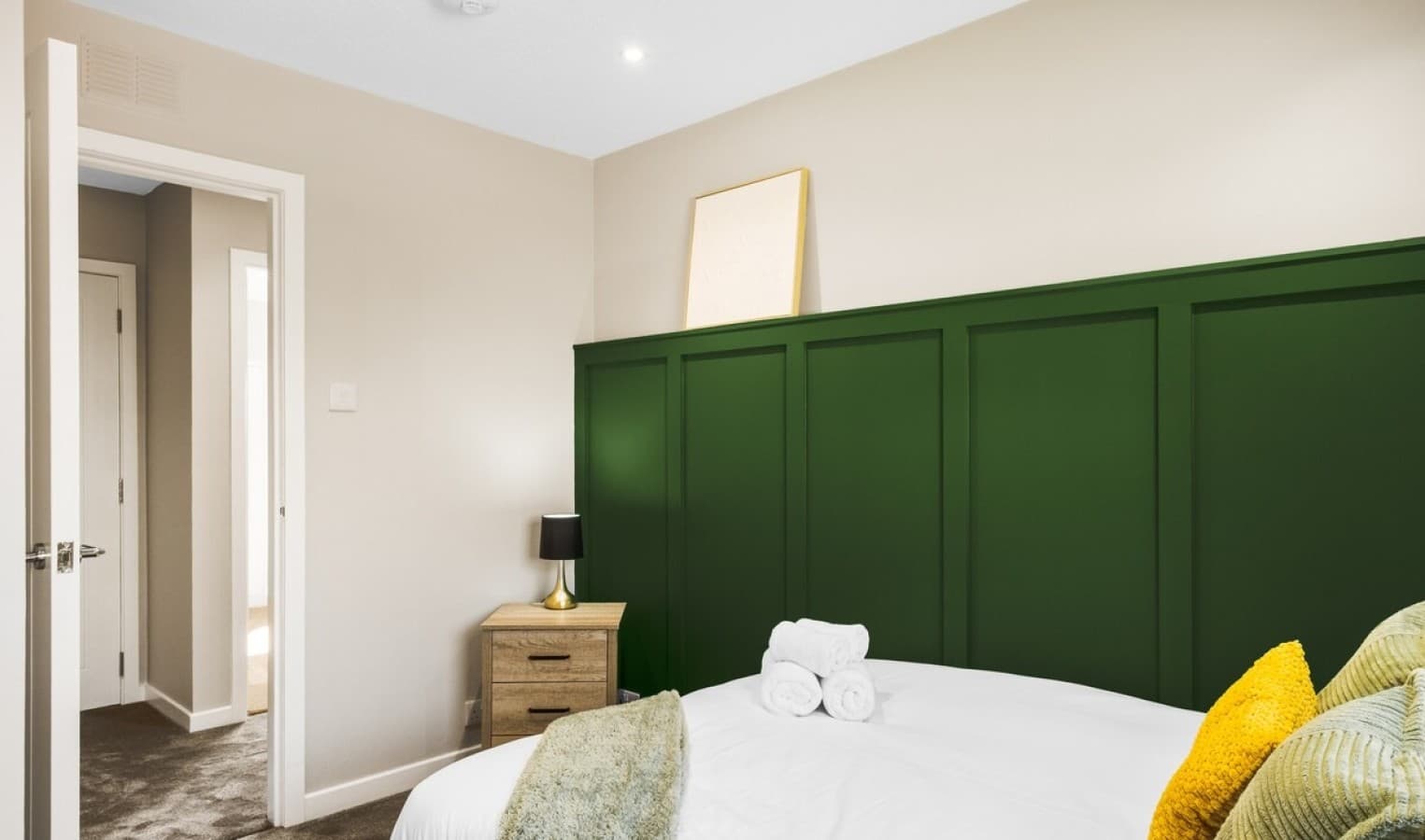 Bedroom with feature wall