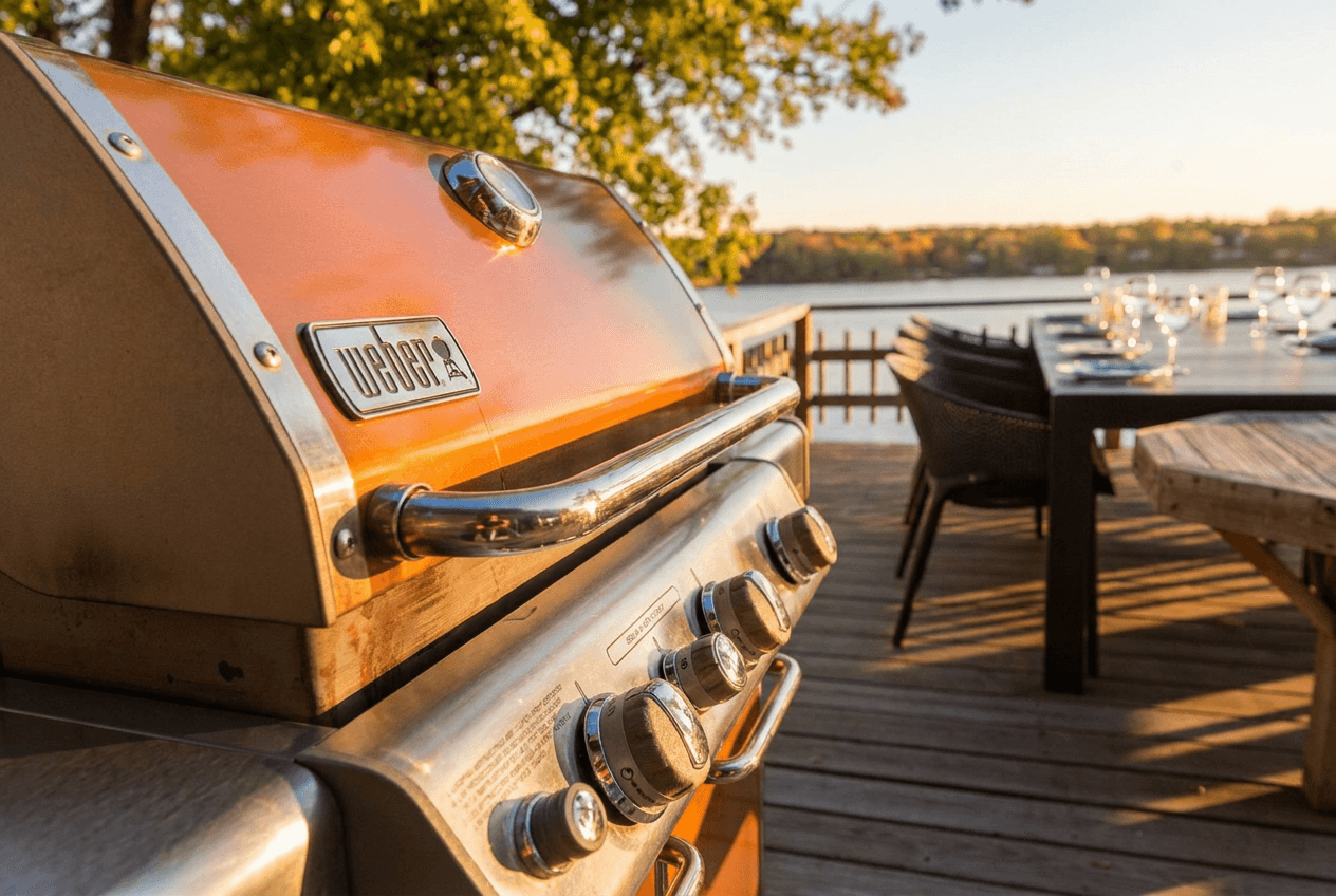 Weber genesis natural gas grill. No tanks to mess with. No tank to run empty in the middle of your steak sear.