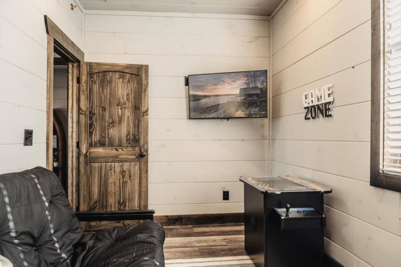 Fun arcade table in the bunk bed room