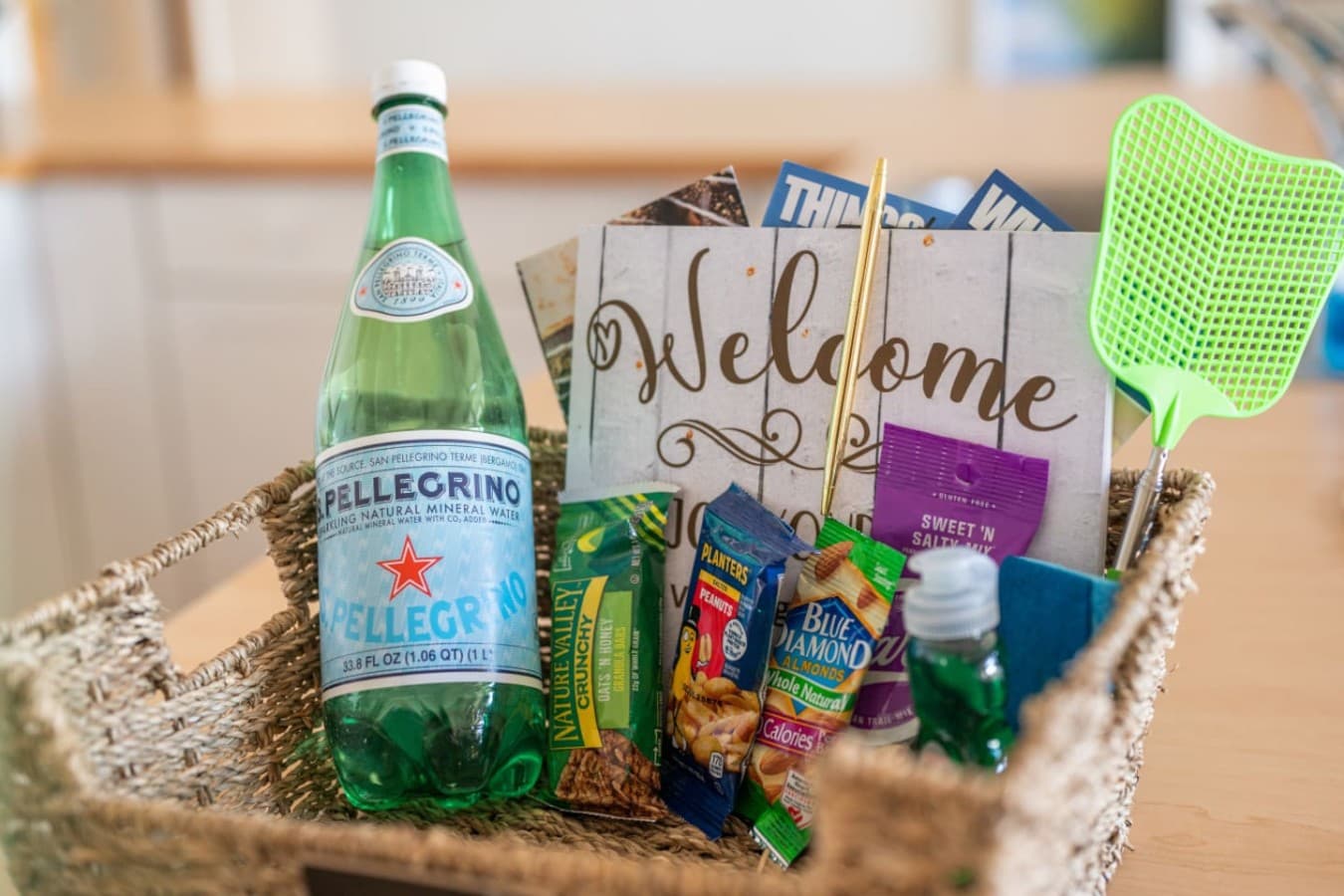 Thoughtful welcome basket w/ drinks & snacks to kick off your stay.