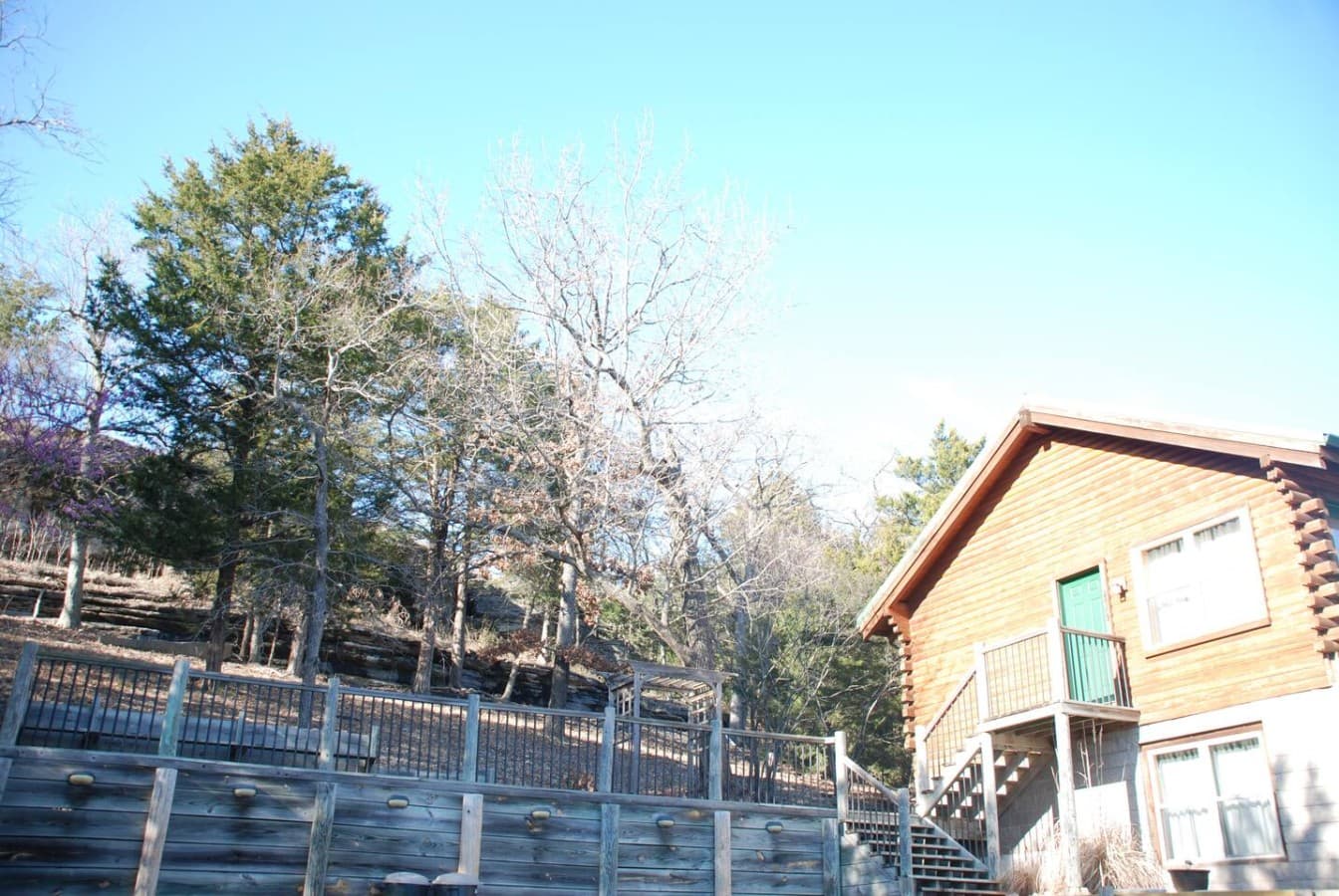 Deck on side yard of Cabin