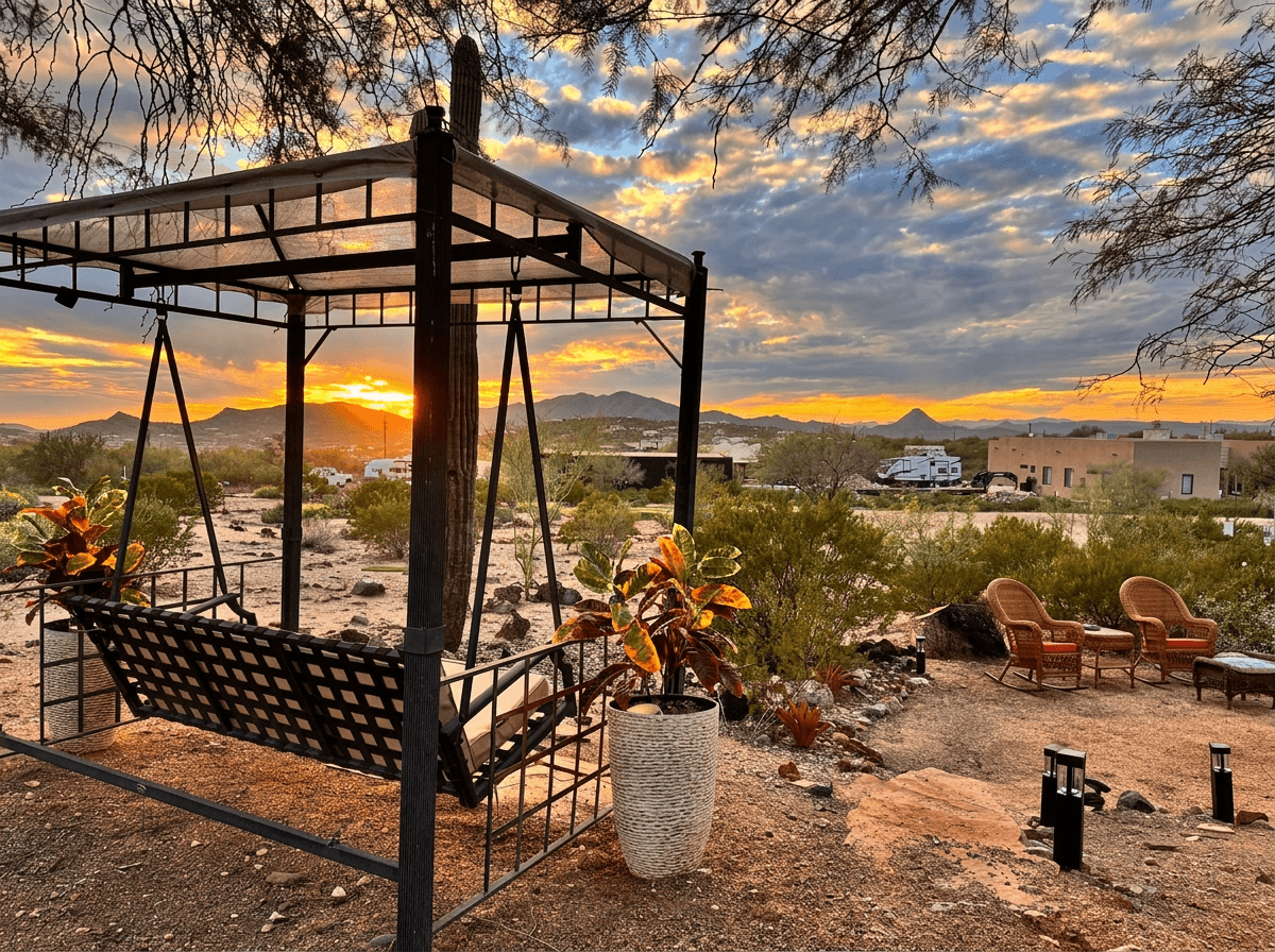 The Sunset Swing will be your go too spot at golden hour. A gentle swing, sipping something cold and just breathe...