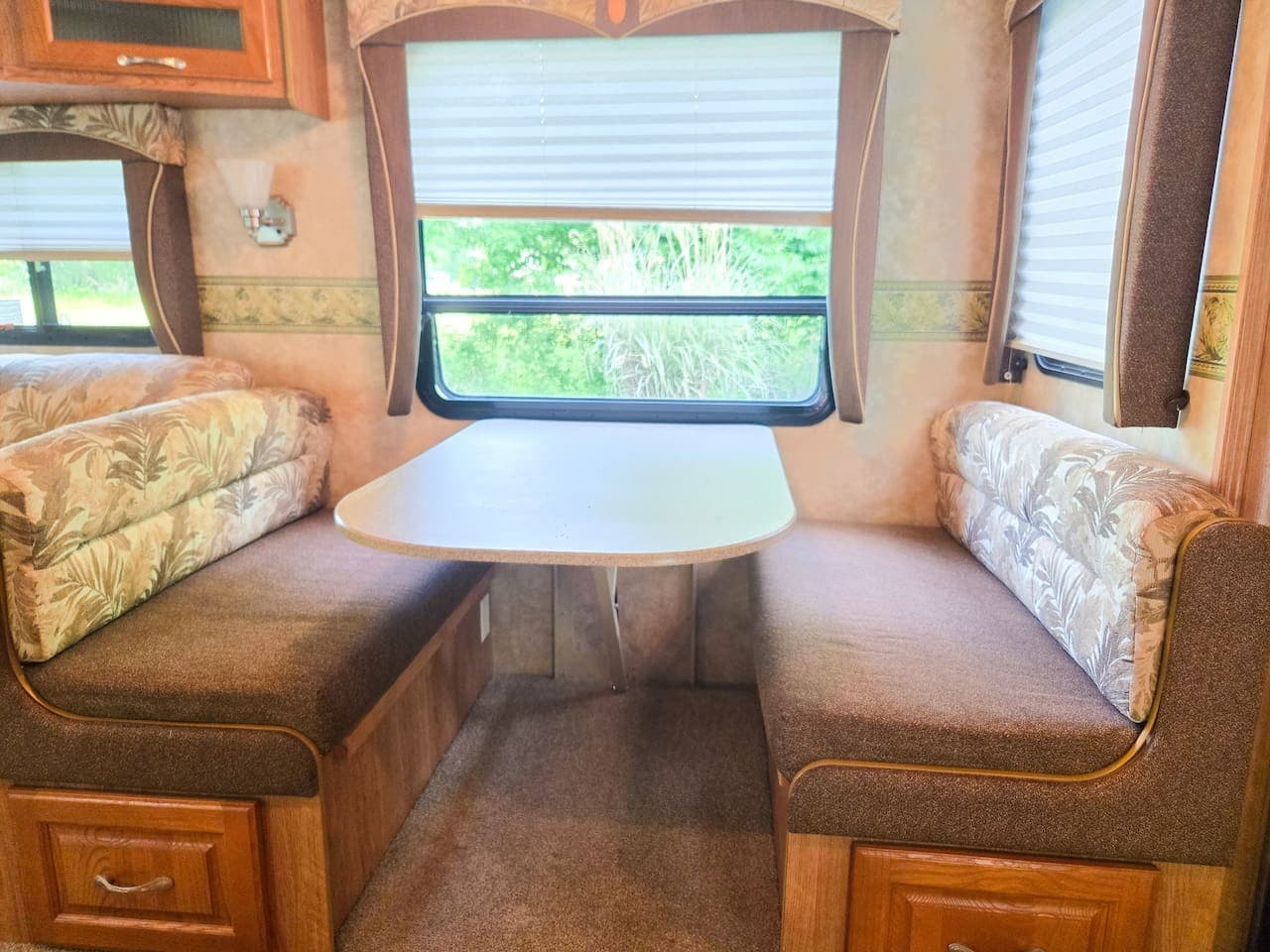 The dinette transforms in to a double size bed