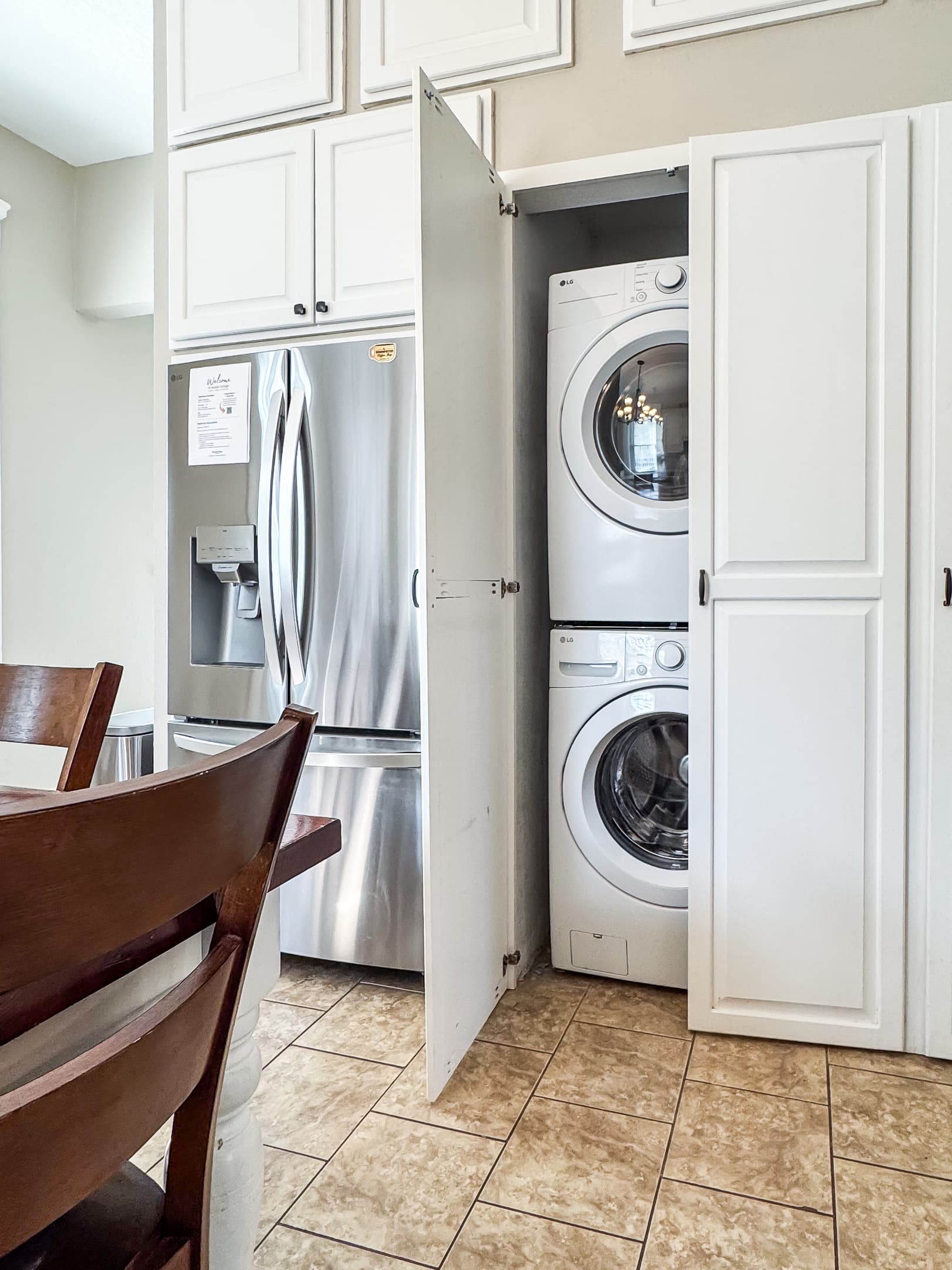 The spacious kitchen has all new appliances and everything you need, including your choice of coffee brewing: drip, Keurig, or French press at Mini Aussie Cottage.