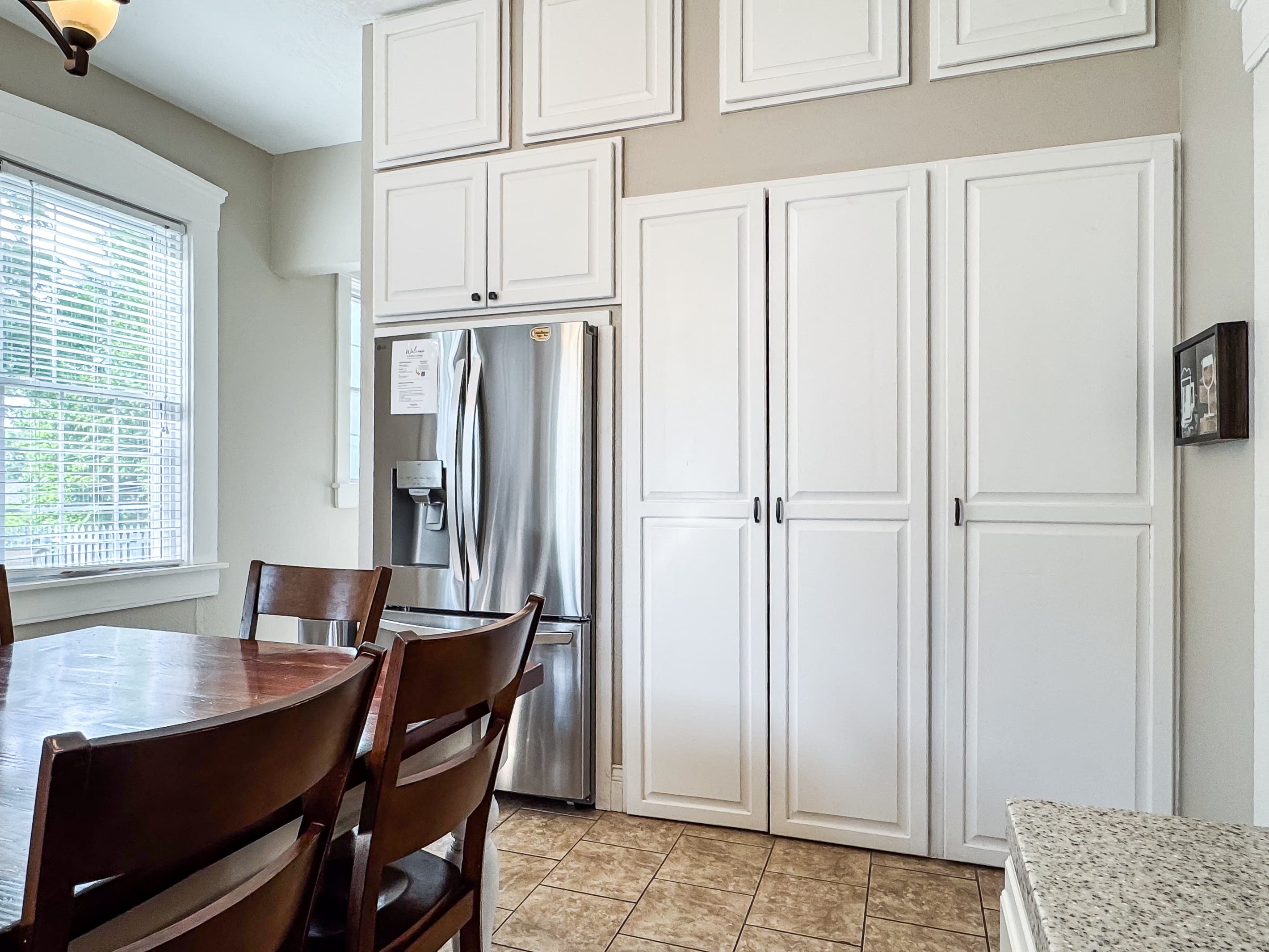 The spacious kitchen has all new appliances and everything you need, including your choice of coffee brewing: drip, Keurig, or French press at Mini Aussie Cottage.