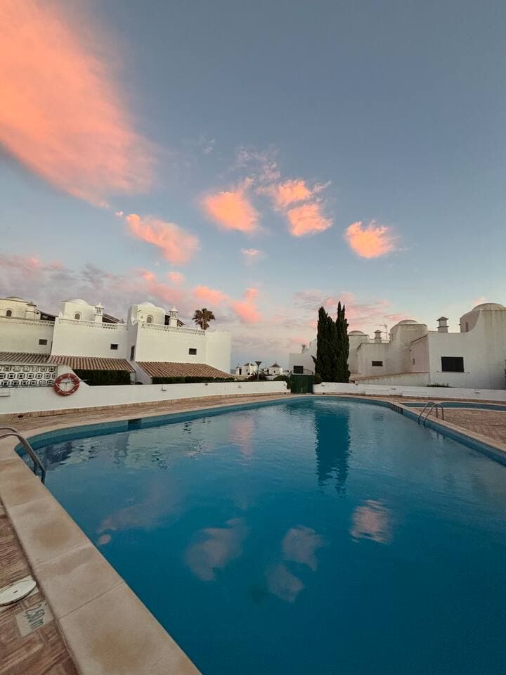 Pool at sunset