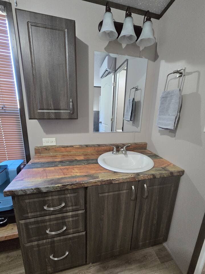 Sink area in hotel style rooms