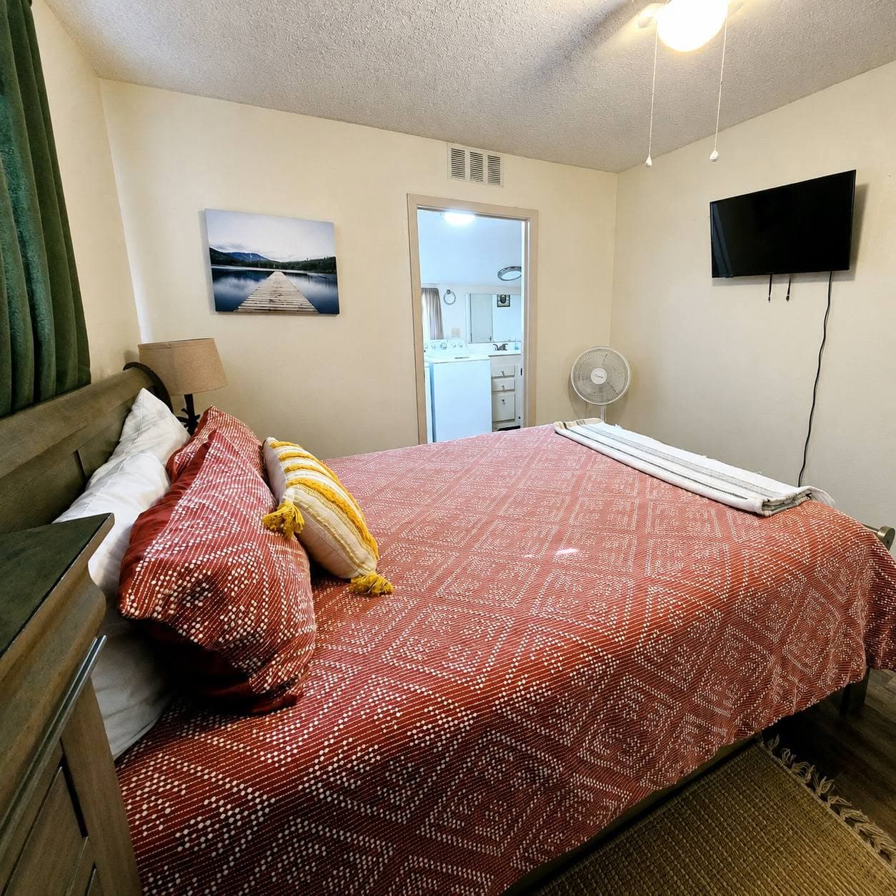 Bedroom 1 with Queen Bed and Smart TV