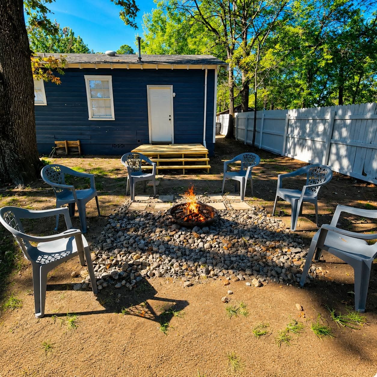 Backyard with Firepit - we do NOT provide firewood