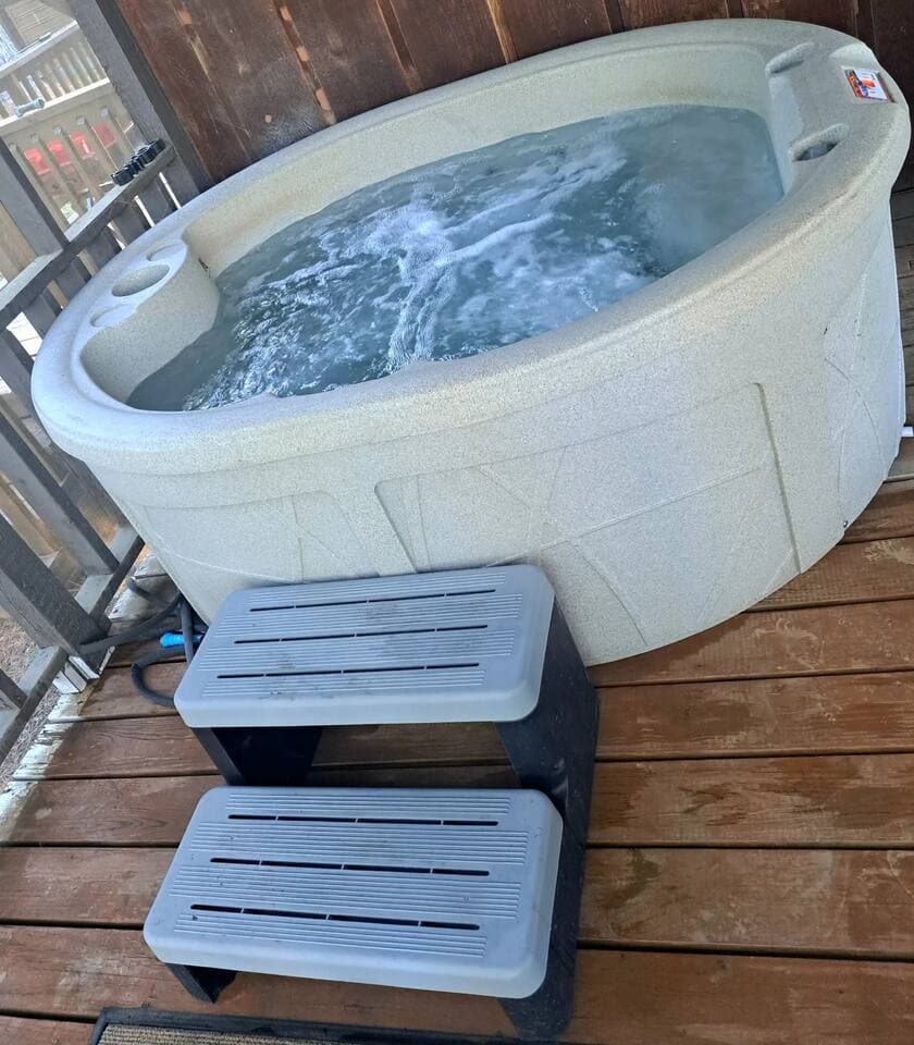 Hot tub at main cabin