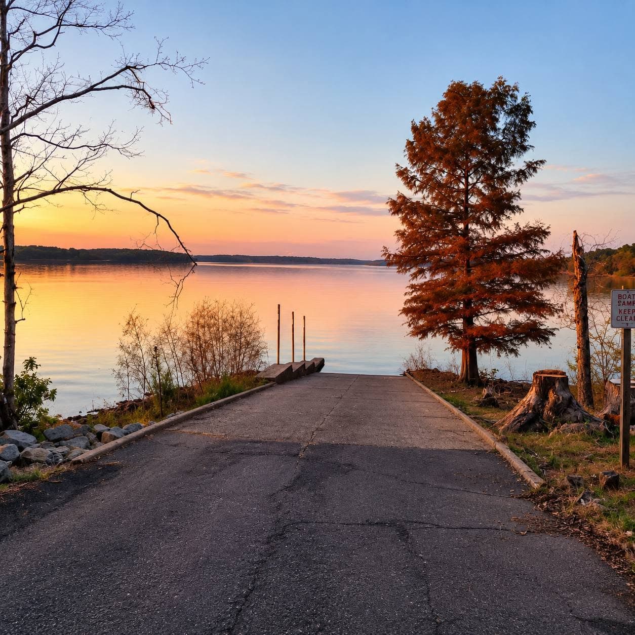 Boat Ramp = 1 mile away