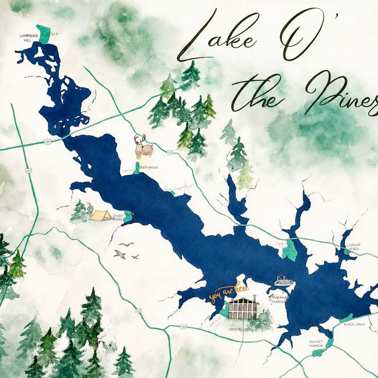 Lake Map painting