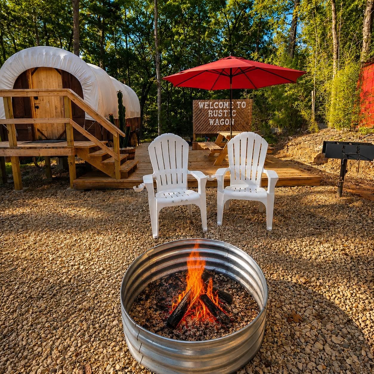 Firepit and Charcoal Grill - We do NOT provide firewood or charcoal