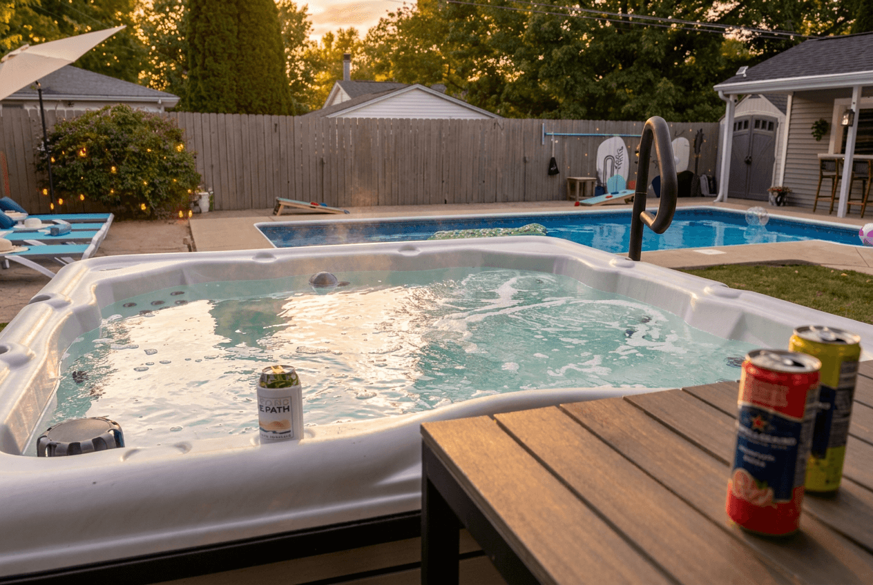 6 seater hot tub, clean and ready for that Ahhh moment you have been waiting for.
