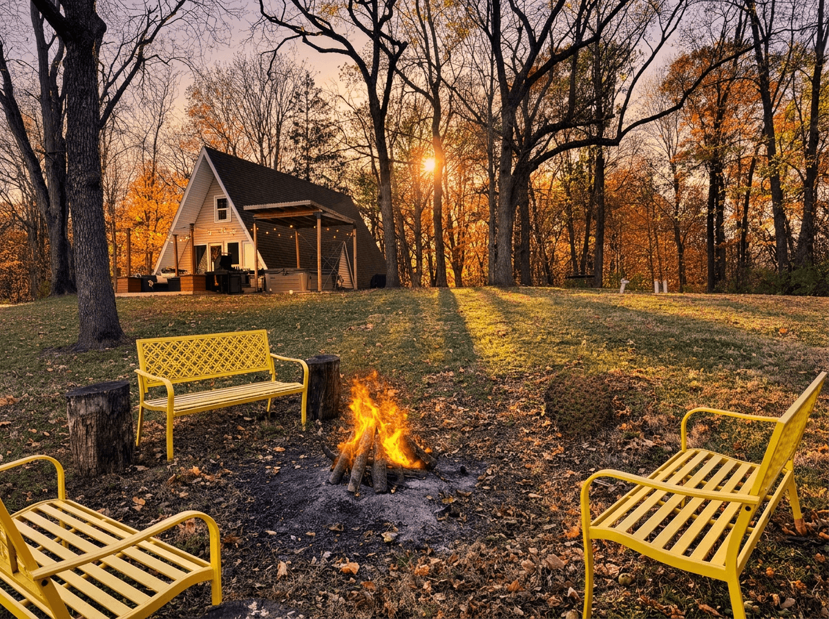 Cozy up with one of the outdoor blankets, and roast some hot dogs and smores at the huge natural fire-pit.