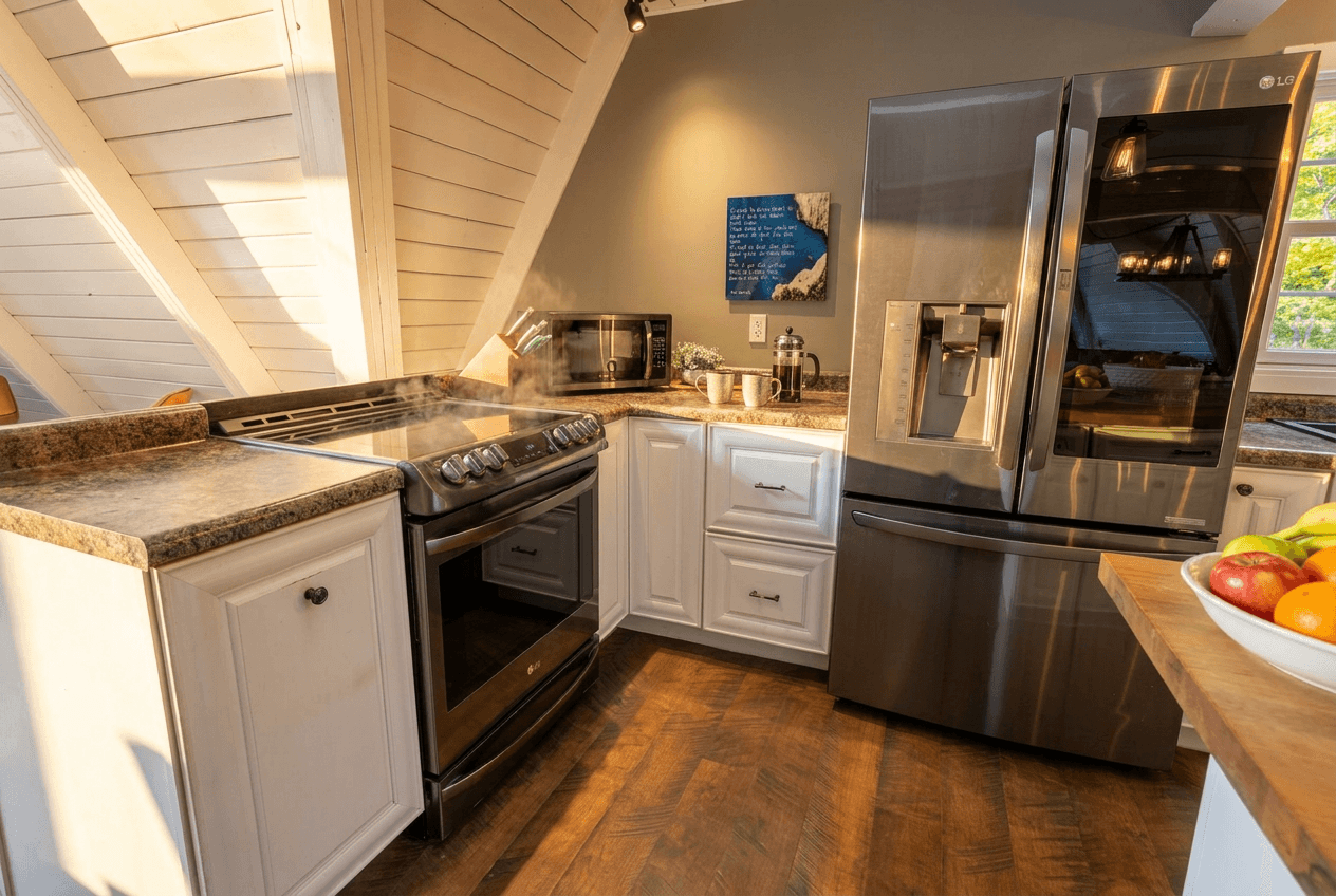Stainless appliances and all the items you will need to create an unforgettable family dinner.