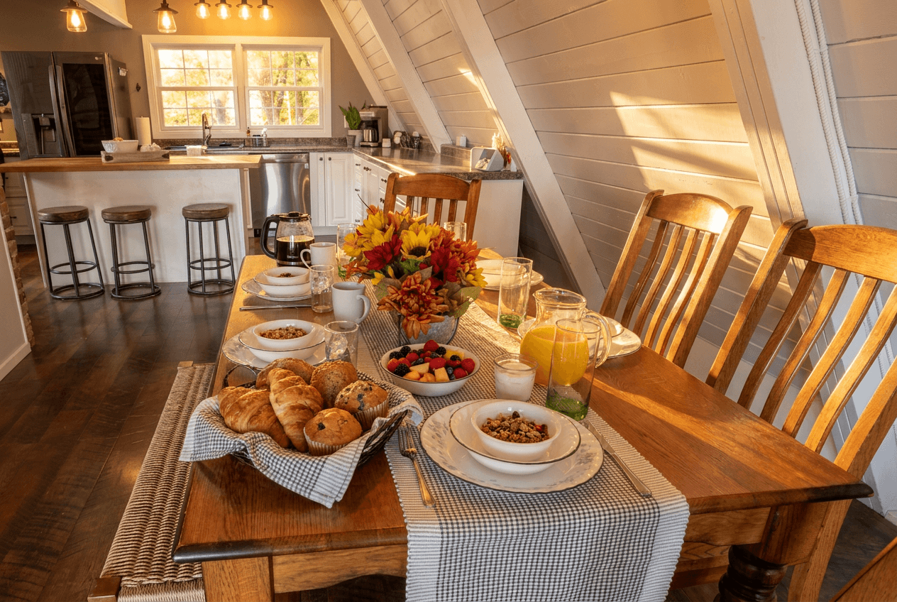 Dining for 6 plus 3 bar stools.