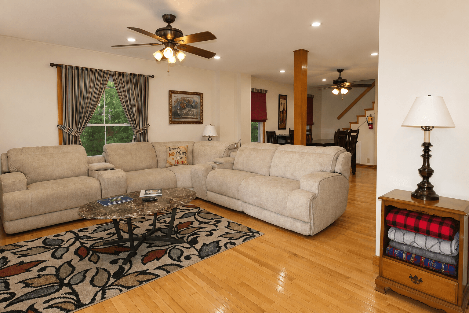 Open floor plan - Living Room with large comfortable reclining sectional