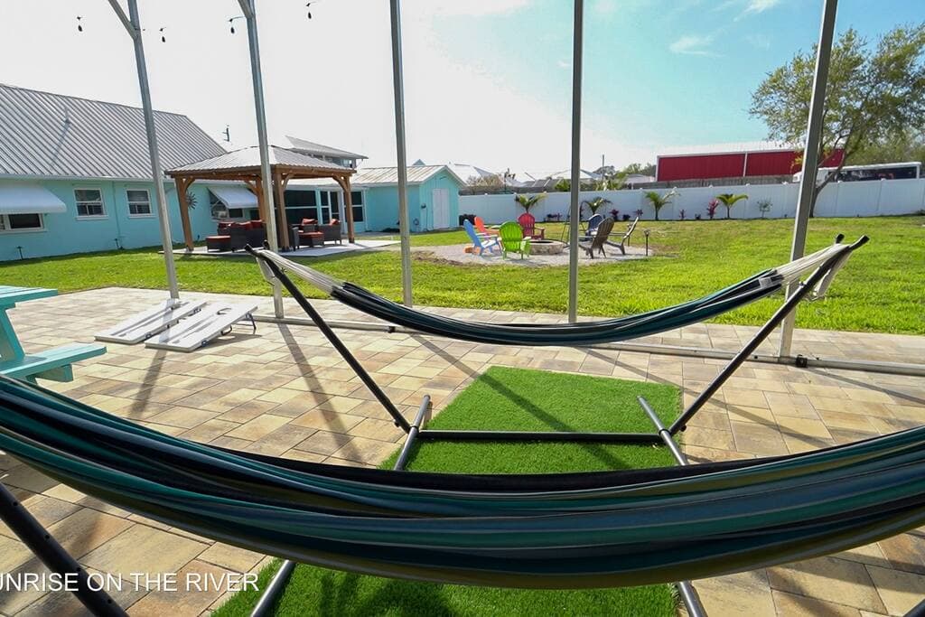 Relaxing in hammock on tropical weather
