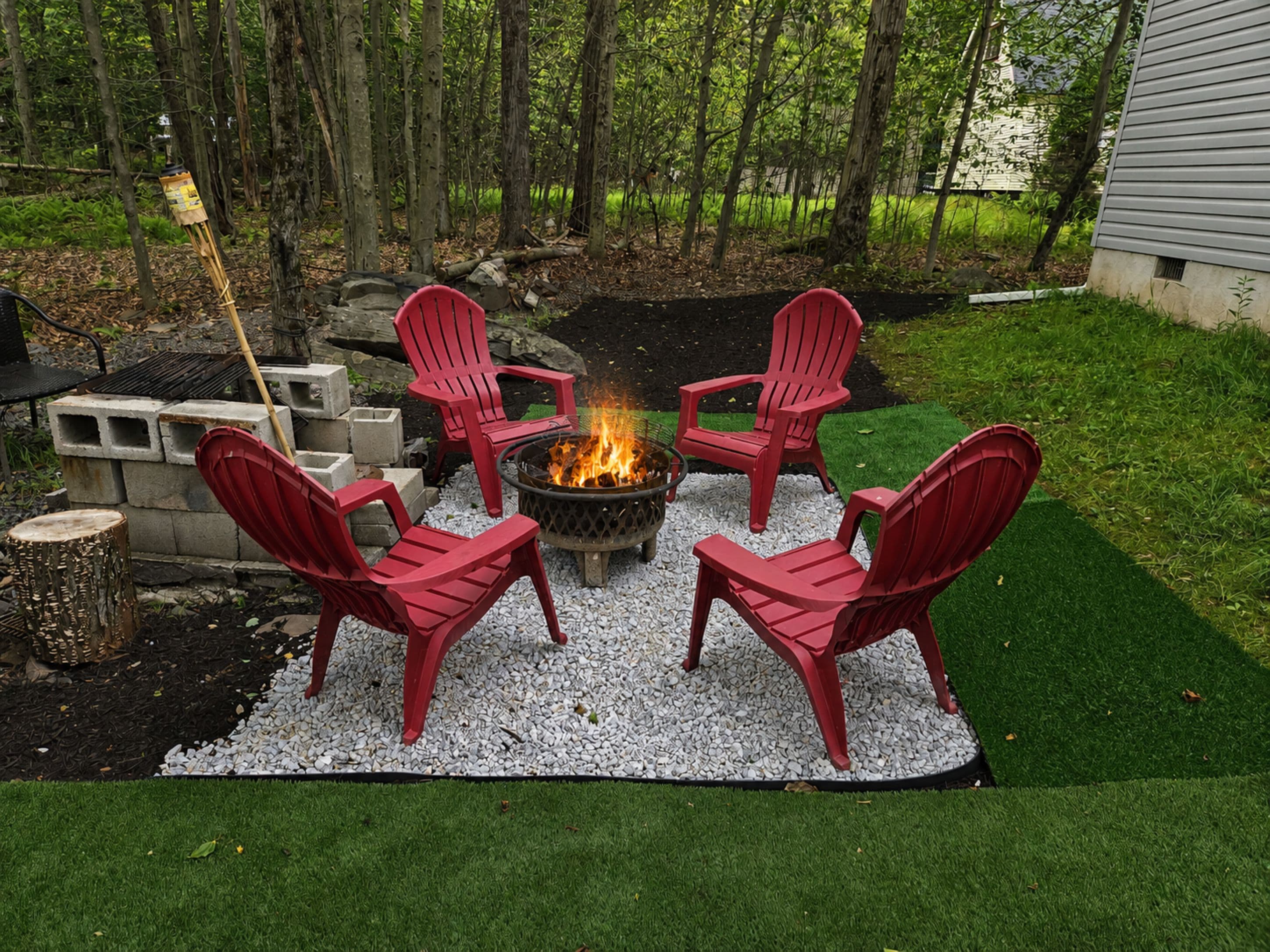 Firepit in backyard
