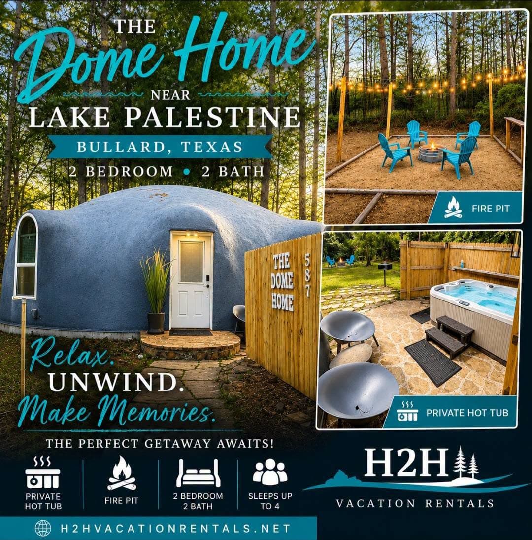 Welcome to THE DOME HOME near Lake Palestine in Bullard, Texas