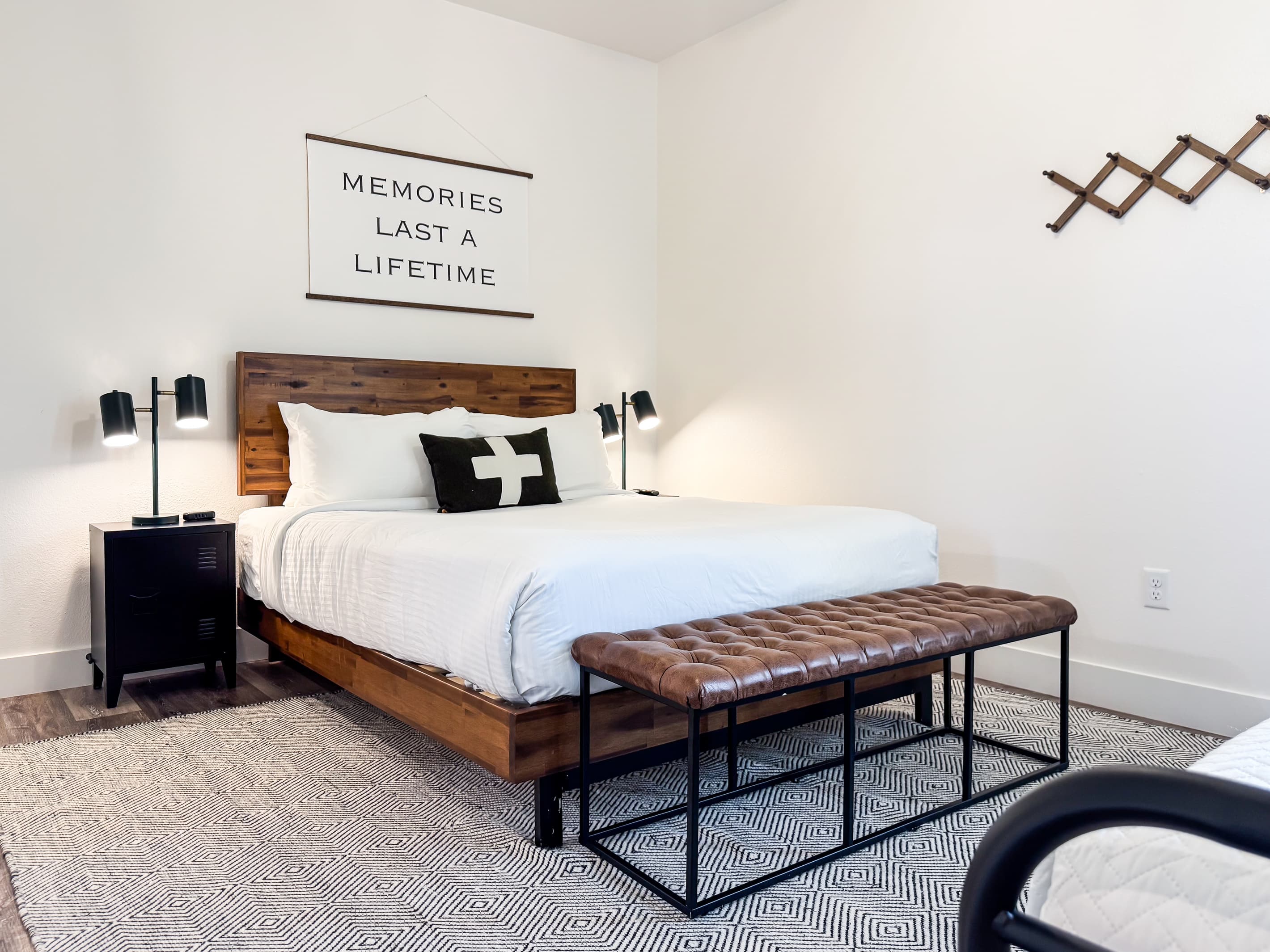 Bedroom 4 (upper level): Queen bed with two nightstands and  twin bed