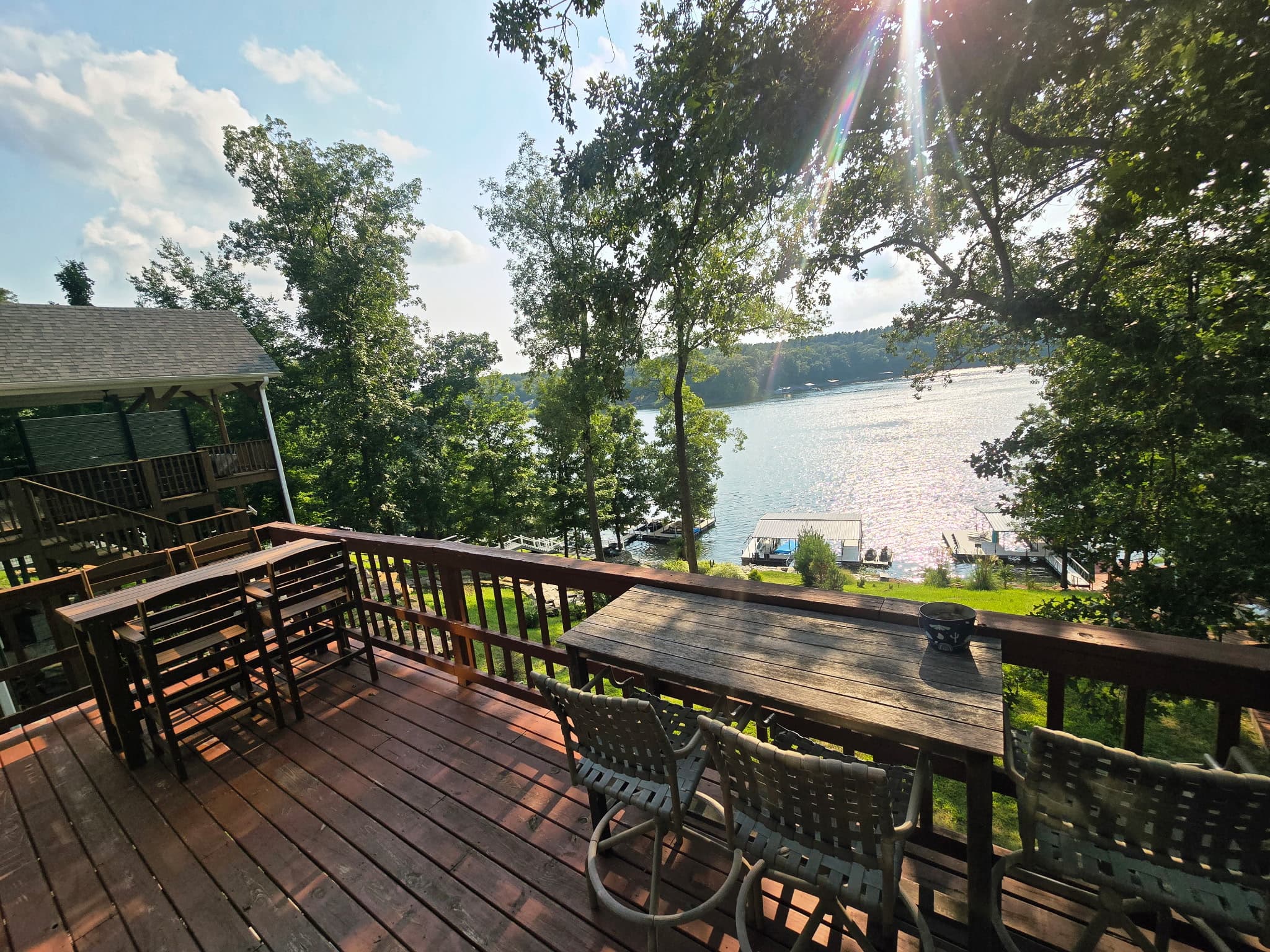 Morning coffee right outside the kitchen