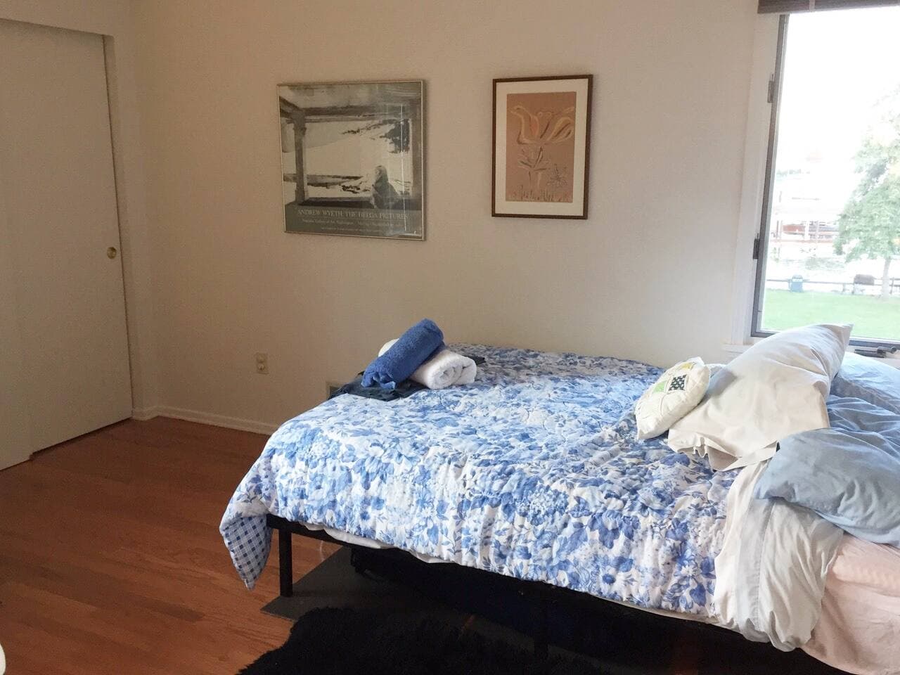 Water view - 2nd floor 2nd bedroom.  Air mattress can be blown up for 4 or 5th person.  You will need to prepare the air bed yourselves if this reservation is made after the cleaning service has cleaned after the last guest left. Bed is now lower