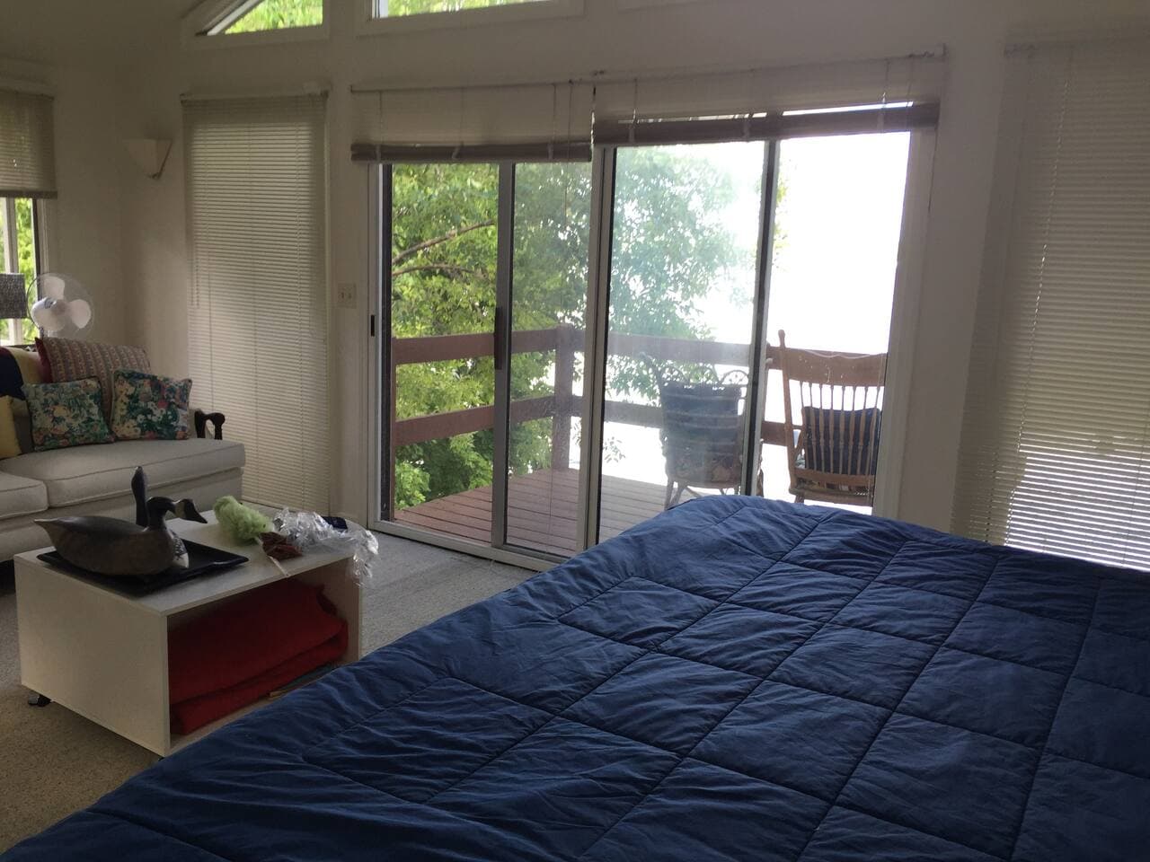 Master Bedroom 2nd pic of same bed with terrace view about 32 fee from ground