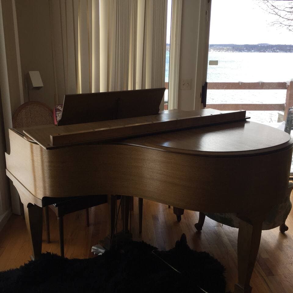 Its so beautiful to hear the piano played here.  Tuned once a year.  If you are interested in having it re-tuned for you, there is an additional charge.  Please inquire.  