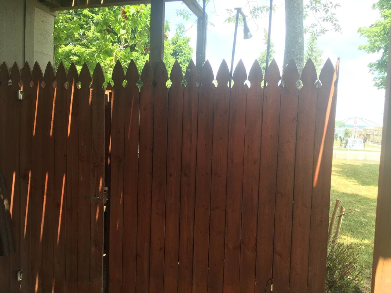 Private outdoor changing area only offered in summer and is upon request.  