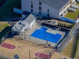 Pool & basketball court