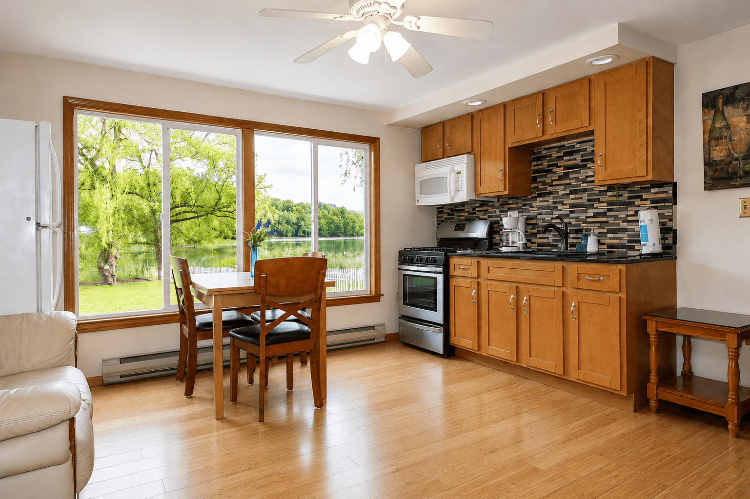 Den with bonus beverage fridge and kitchenette