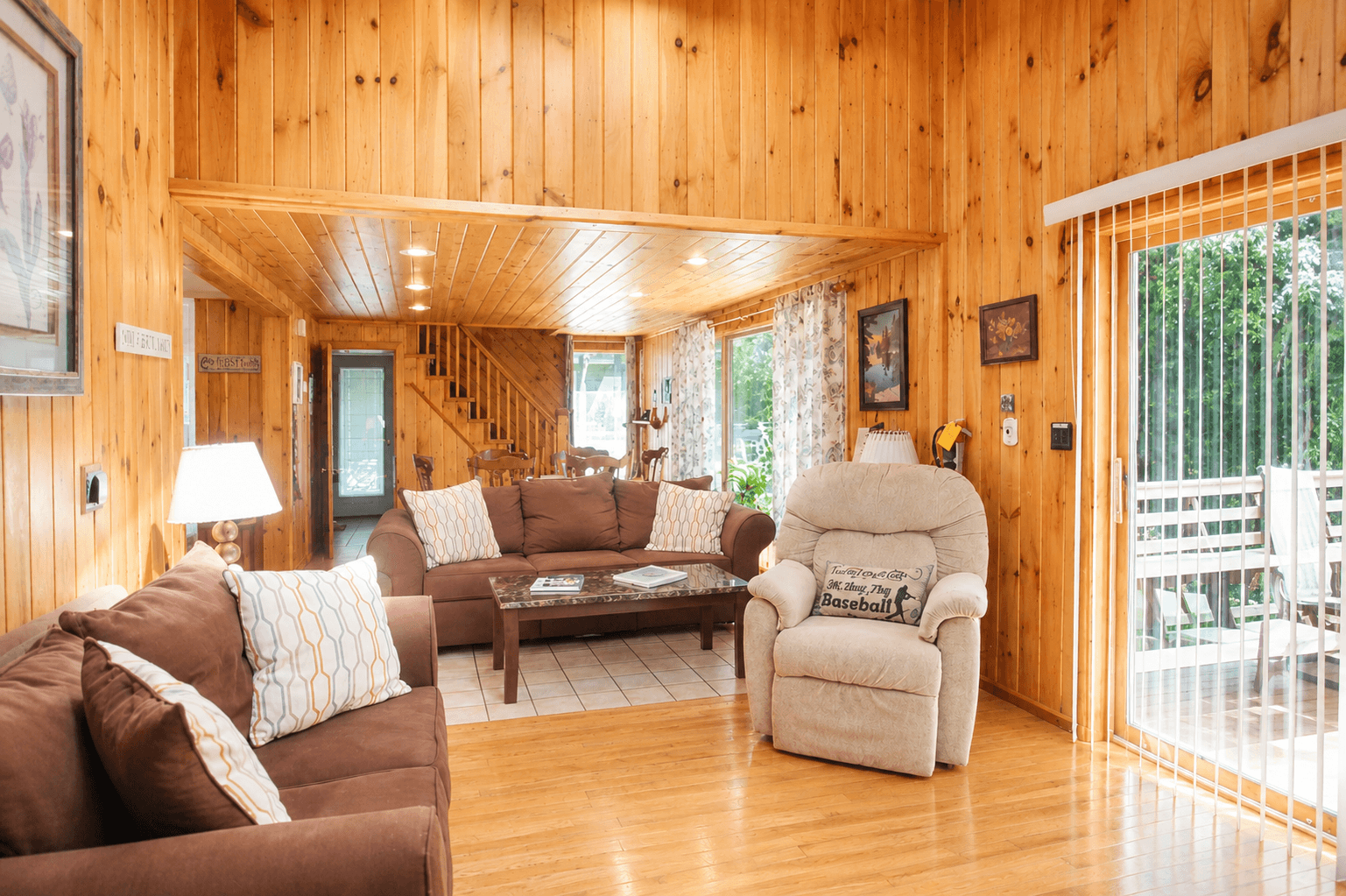 Convenient access to the deck through the living room