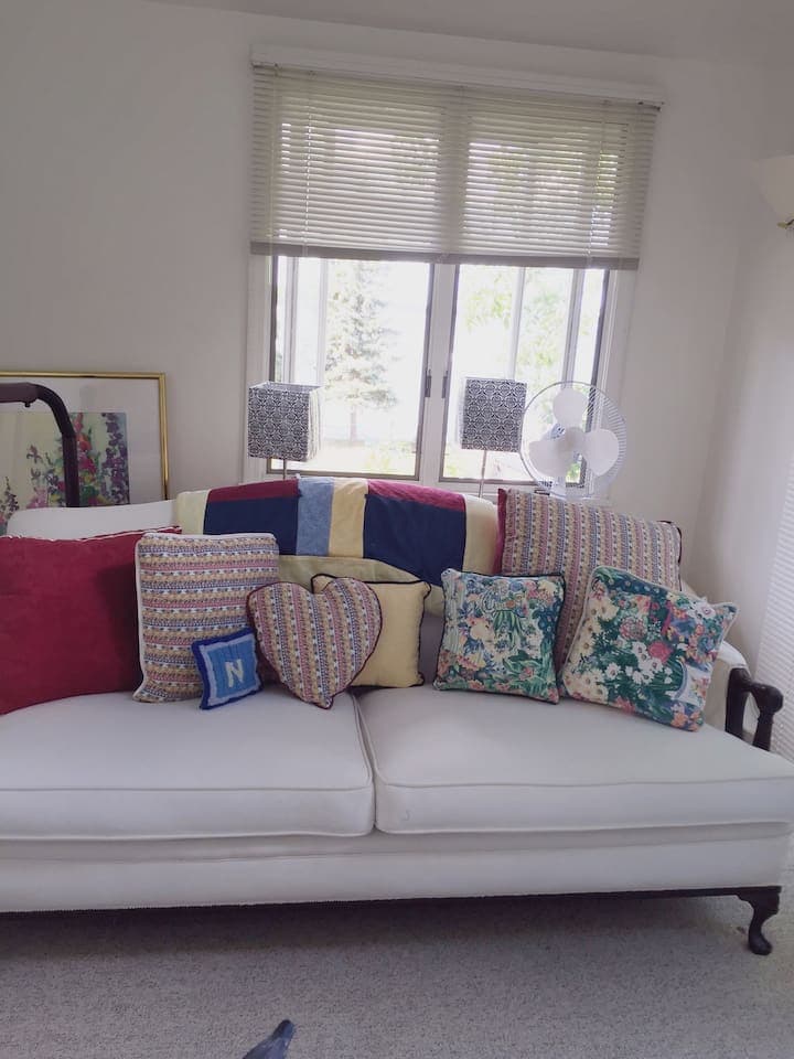 Homeade pillows to enjoy on your visit or buy some to take home!