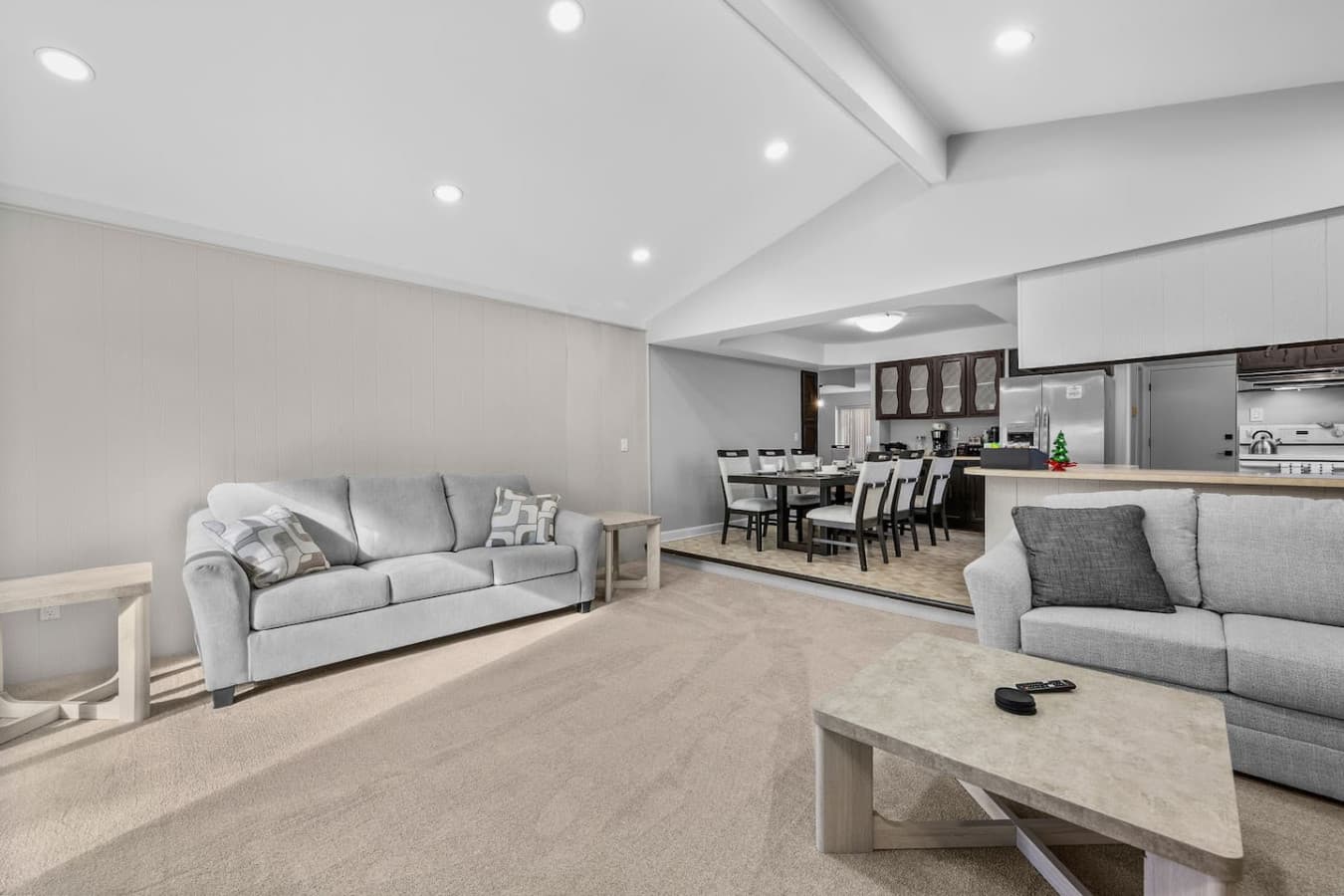 An open layout connecting the living room to the dining area for easy gathering.