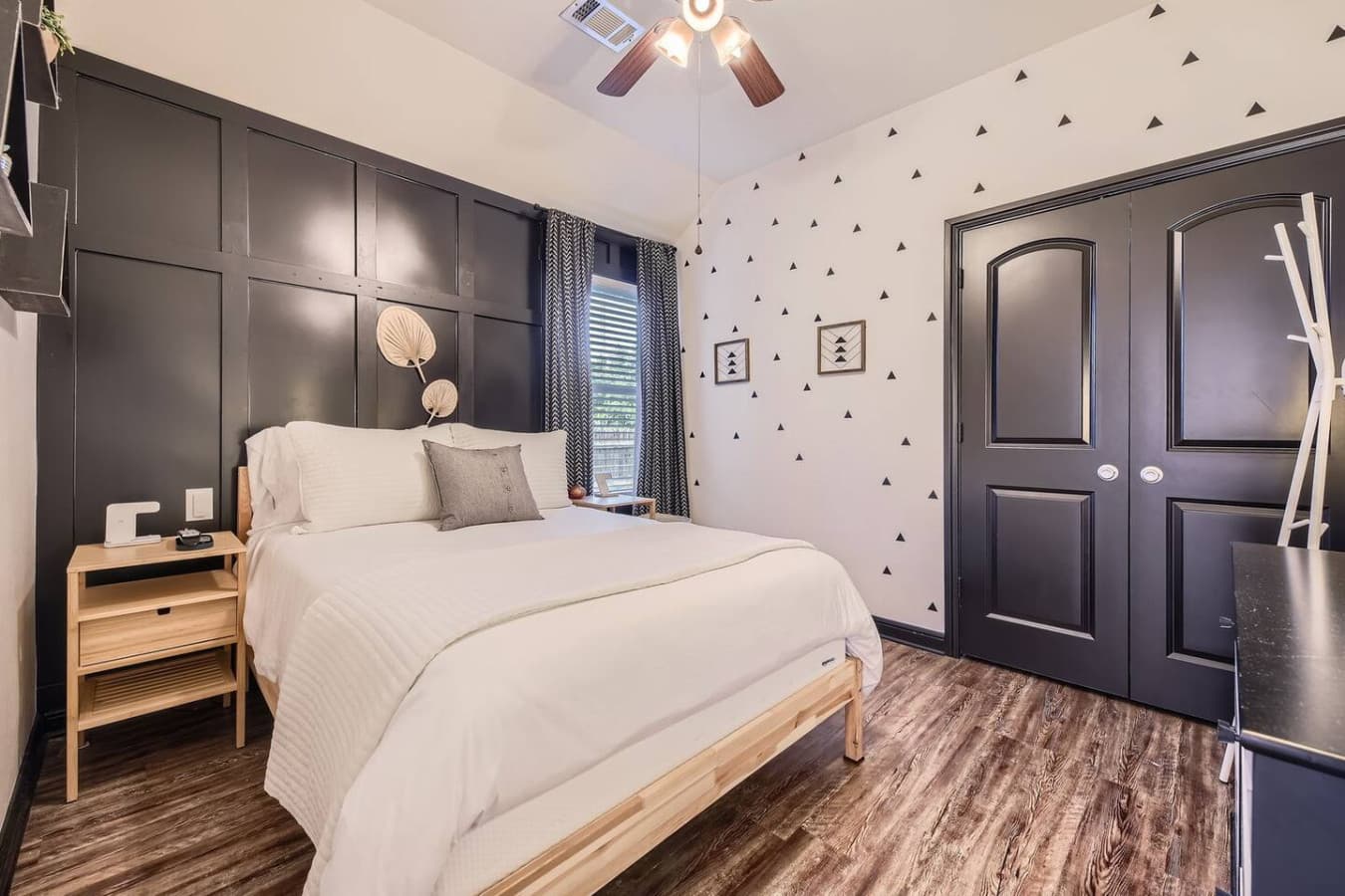 Queen size bed featured in the second bedroom.